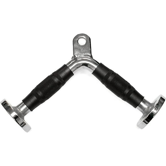 Deluxe tricep v-bar attachment with rubber handgrips