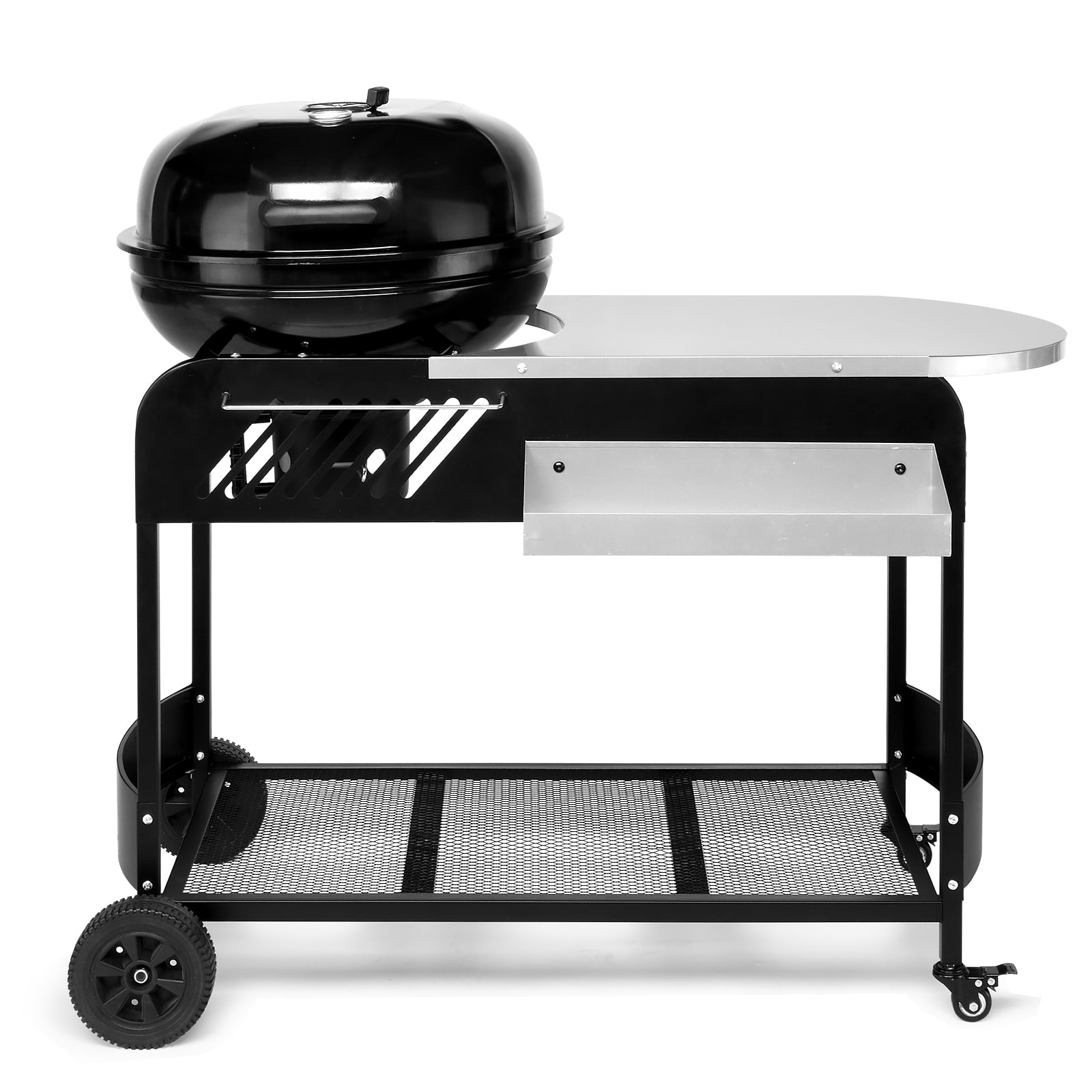 Ktaxon Charcoal Grill Portable Outdoor Camping BBQ Oven with Wheels,Black