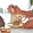 thumbnail image 2 of Set de taza de té y platillo YOLIFE Ceramic Ivory Vintage Rose 240, 2 of 7