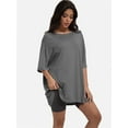 thumbnail image 5 of Women's Oversized T-Shirt - Soft Summer Casual Tee, Half Sleeve Crew Neck Tunic Top, Comfortable Loose Fit, 5 of 6