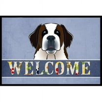 Caroline's Treasures BB1432JMAT Saint Bernard Welcome Door Mat, Indoor Rug or Outdoor Welcome Mat 24x36 Doormat , 36"L x