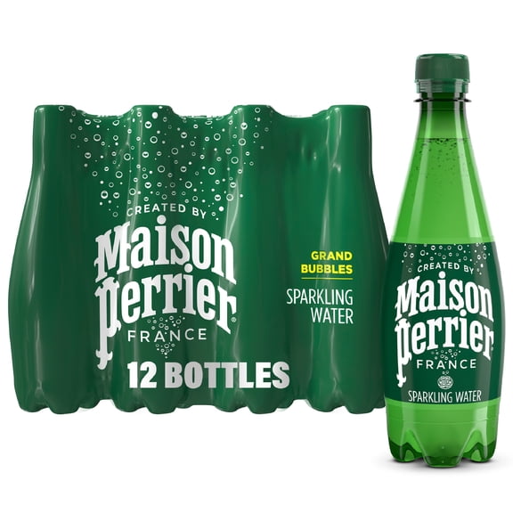 Maison Perrier Ultimate Sparkling Water, 16.9 FL OZ Plastic Water Bottles, 12 Count 1.584 gallon