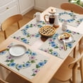 thumbnail image 5 of Placemat Set of 6 Pink Blue Flower Placemats for Dining Table Retro Wreath Washable Table Mats for Kitchen and Party Decor Indoor & Outdoor Use, 5 of 8