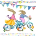 thumbnail image 2 of Moore, Regina 15x15 White Modern Wood Framed Museum Art Print Titled - Bunnies on Bikes I, 2 of 4
