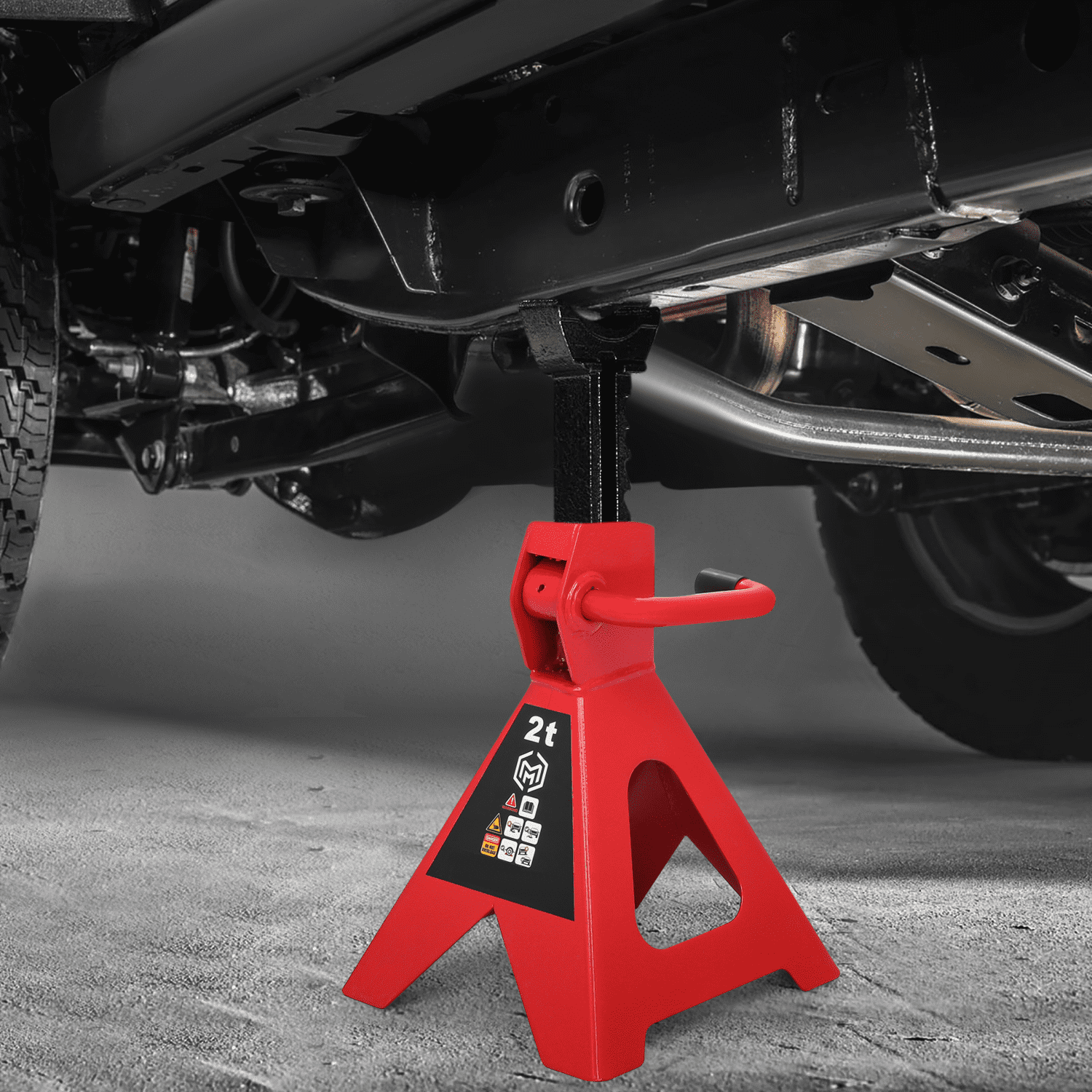 Magshion 3Pcs Heavy Duty Car Jack Set, 2 Ton Low Profile Floor Jack with 2 Jack Stand for Car Truck SUV, (4,400 lbs) Capacity, Red