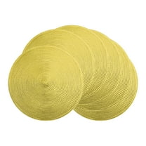 Unique Bargains Set of 6 Farmhouse Placemats Woven Table Mats for Kitchen Gold