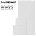 thumbnail image 3 of Casa Lino 8Pc Premium Bath Towel Set (2 Bath Towels, 4 Washcloths, 2 Hand Towels) - 100% Cotton, 400GSM & Ultra Absorbent (White), 3 of 6