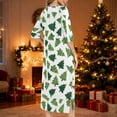 thumbnail image 4 of Fewfanhot Women's Flannel Robe with Christmas Pattern, 3/4 Sleeve Short Sleeve Knee Length Design for Holiday Lounging Cozy Winter, 4 of 8