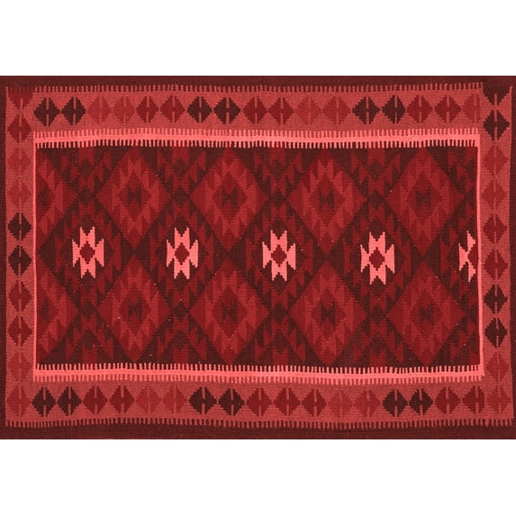 Ahgly Company Indoor Rectangle Oriental Red Traditional Area Rugs, 4' x 6'