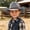 Light Gray, variant on VOUZZA Kids Cowboy Hat Adjustable Drawstring Sun Protection Wide Brim Western Straw Hat for Halloween