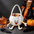 thumbnail image 6 of Halloween Pumpkin Candy Buckets Baskets with Legs, Halloween Goodie Candy Treat Snack Cookie Gift Wrap, Party Favors Supplies Decorations - White, 6 of 6