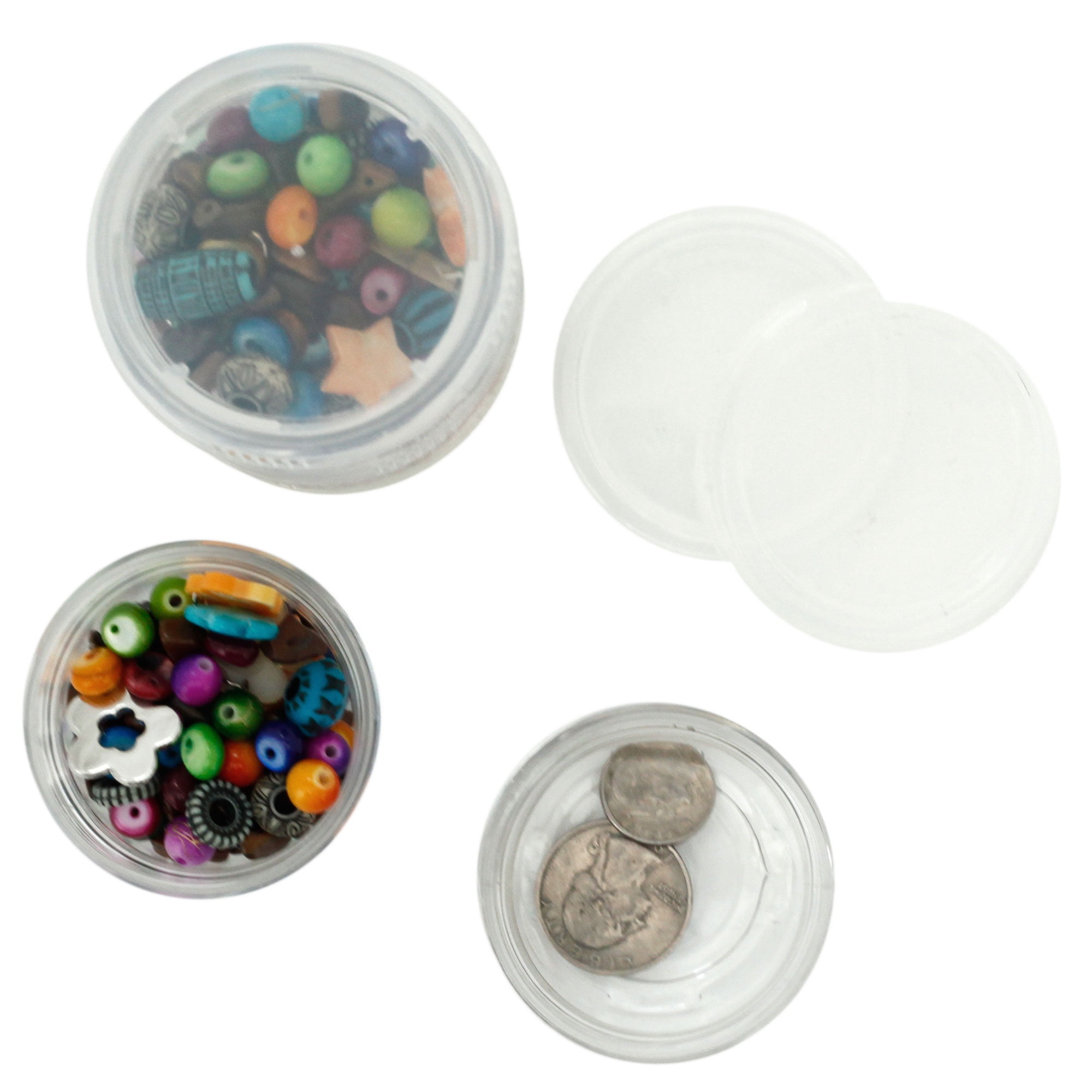 Cntb111 6 Storage Stackable Containers for Beads Crafts 2.75 Round Clear  Home for sale online