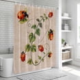 thumbnail image 6 of Ladybugs Eucalyptus Shower Curtain, Waterproof Shower Curtains for Bathroom, Spring Botanical Leaves Retro Washable Fabric Bathtub Curtain Set Bath Decor with 12 Hooks Extra Long 72"x96", 6 of 8