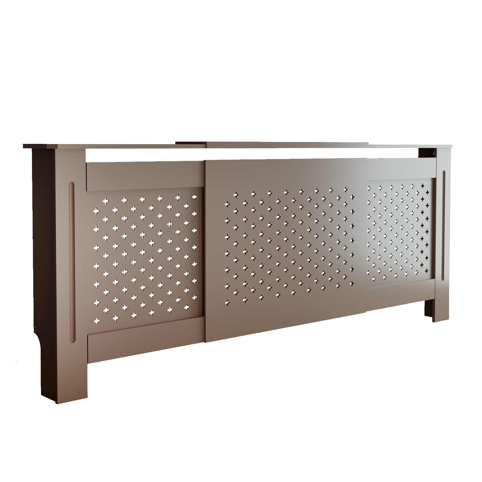 MDF Radiator Cover, Adjustable Width 80 in, Walnut, Heater Cabinet with Display Shelf