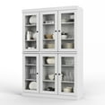thumbnail image 4 of 100% Solid Wood 48.5" Pantry China Cabinet with Clear Glass Doors and Adjustable Shelves, 4 of 6