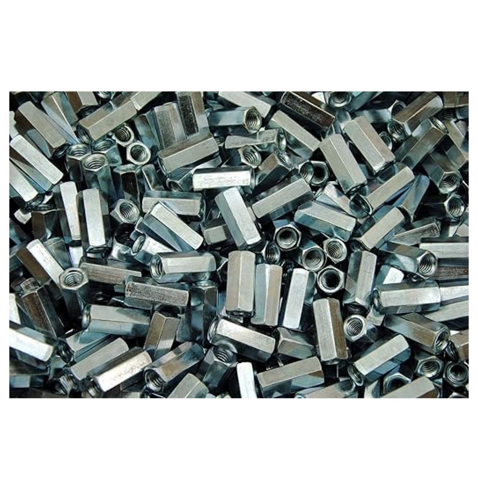 (125) Hex Coupling Nuts 5/16-18 x 1/2 x 1-1/8 Threaded Rod Connector Zinc