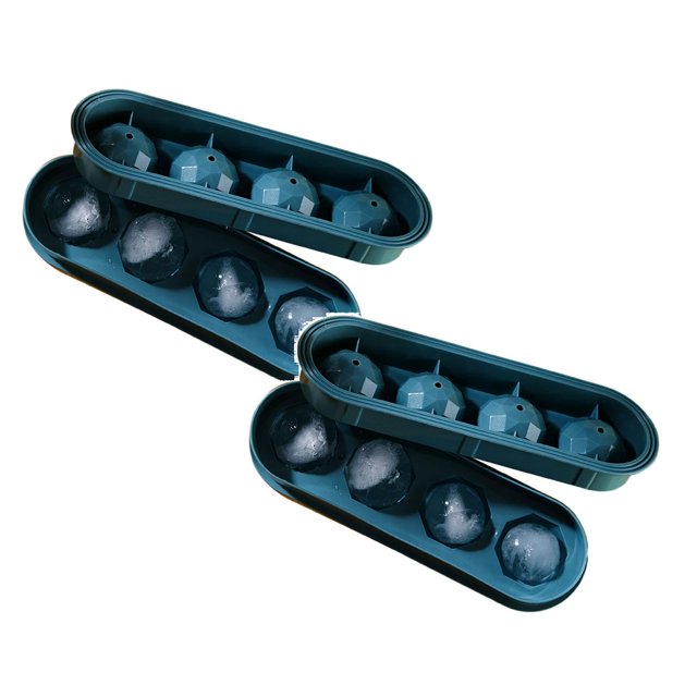Oleegame 2PC Baby Popsicle Molds Ice Mold Tray Silicone Basketball-Shaped Cake Ice Cream Maker Kitchen Tool New Blue