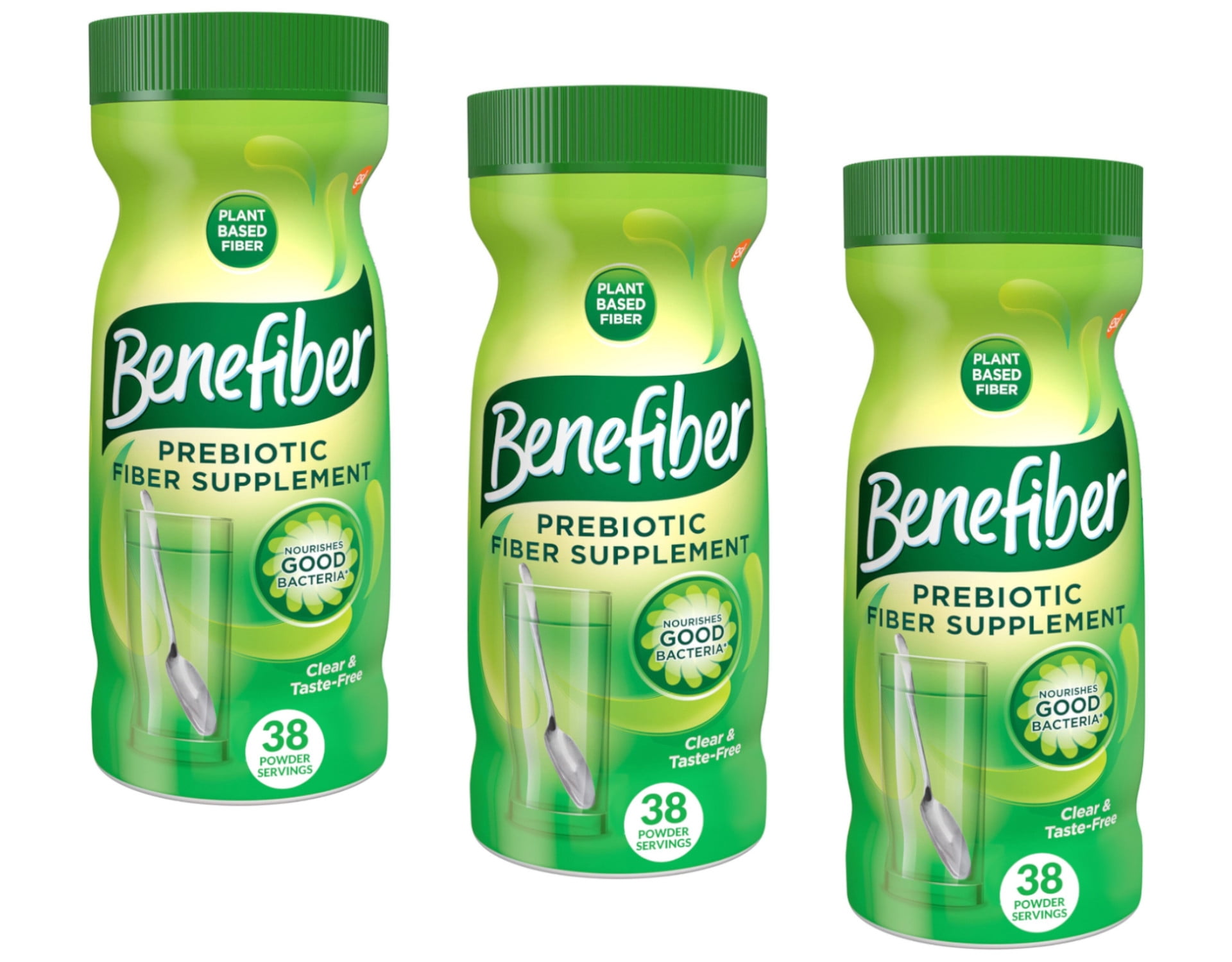 3 Pack - Benefiber Fiber Supplement Sugar Free 38 Powder Servings, 5.4