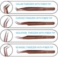 thumbnail image 3 of BEAUTICS Alishba Beauty Eyelash Extension Tweezers, Precision Fiber Tip Grip Japanese Stainless Steel Profiessional (Set of 4 Eyelash Tweezer) (ROSE GOLD), 3 of 7