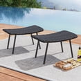 thumbnail image 2 of Costway Juego de 2 otomanos para exteriores, reposapiés de ratán PE con espuma de secado rápido y marco de metal resistente, multiusos, asientos adicionales para patio y piscina, color marrón mezclado, 2 of 4