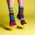 thumbnail image 1 of MSJUHEG Chaussettes pour Femmes, Chaussettes Froncées Femmes, Chaussettes Tube Femmes, Chaussettes Rétro, Chaussettes Rayées Femmes, Chaussettes pour Filles Motif Rayé Coloré Nouveauté Mignon B Taille Unique, 1 of 4