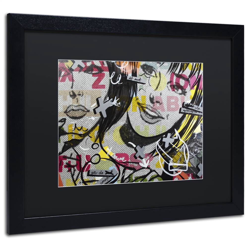 Trademark Fine Art "Apologies" Canvas Art by Dan Monteavaro Black Matte, Black Frame