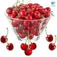 thumbnail image 2 of Deago 30 Pieces Artificial Cherry Fruit Lifelike Simulation Small Red Cherries Fake Fruit Model for Home House Kitchen Party Decoration Desk Ornament, 2 of 8
