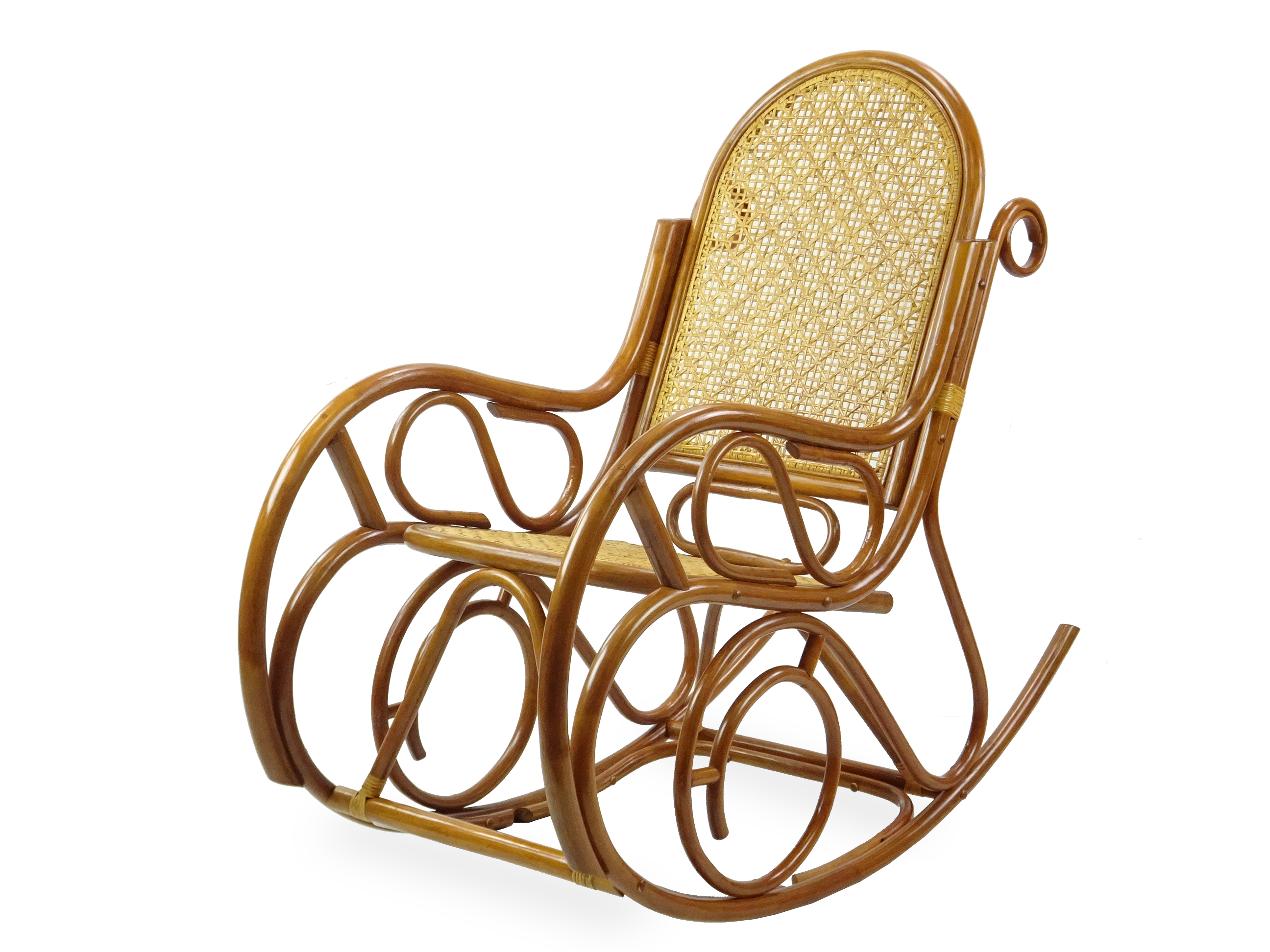 Wickerix Milano Rocking Chair, Natural Rattan Wicker Hadmade, ECO, Colonial Color
