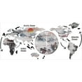 thumbnail image 2 of World Map Wall Clocks Modern Design 3D Digital Hanging Clock Ultra Quiet Acrylic Wall Watch - Rising Sun, 2 of 5