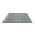thumbnail image 2 of Ahgly Company Machine Washable Indoor Square Abstract Turquoise Blue Contemporary Area Rugs, 4' Square, 2 of 4