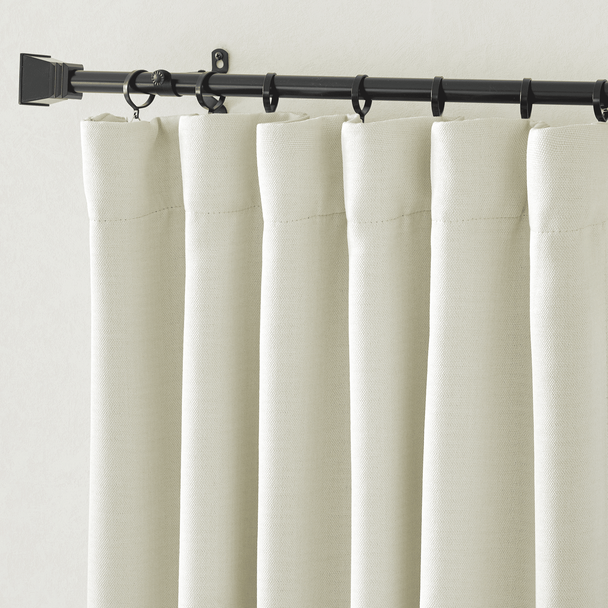 NICETOWN Faux Linen Blackout Curtains & Drapes for Living Room 84 inches Long 50" Wide, Pinch Pleated Light Blocking Window Treatments Thermal Insulated Curtains for Bedroom, 2 Panels,Ivory