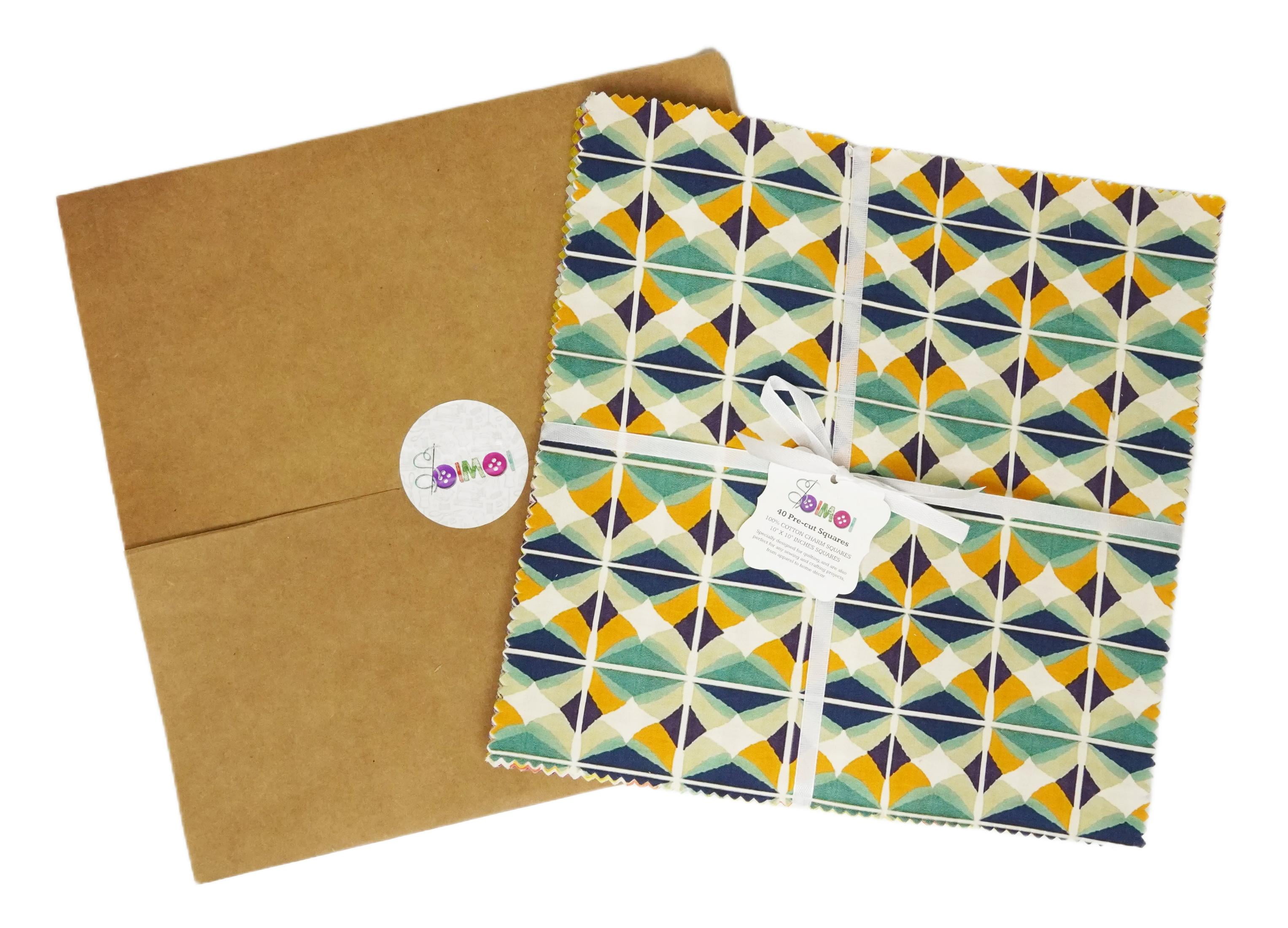 Soimoi Check Print Precut 10-inch Cotton Fabric Quilting Squares Charm Pack DIY Patchwork Sewing Craft
