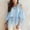 Light Blue, variant on Cold Shoulder Layered Chiffon Blouse Ruffle Sheer Loose Tunic Top for Summer Women Gauze Lightweight Breathable Tees Tunic Vacation Club Date Night Outfits, Light Blue 3XL
