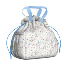 Pioneer Flower Drawstring Lunch Bag Women - Drawstring Lunch Bag Insulated for Work Office - Stain-Resistant Large Lunchbags for Women with Multi-Pockets