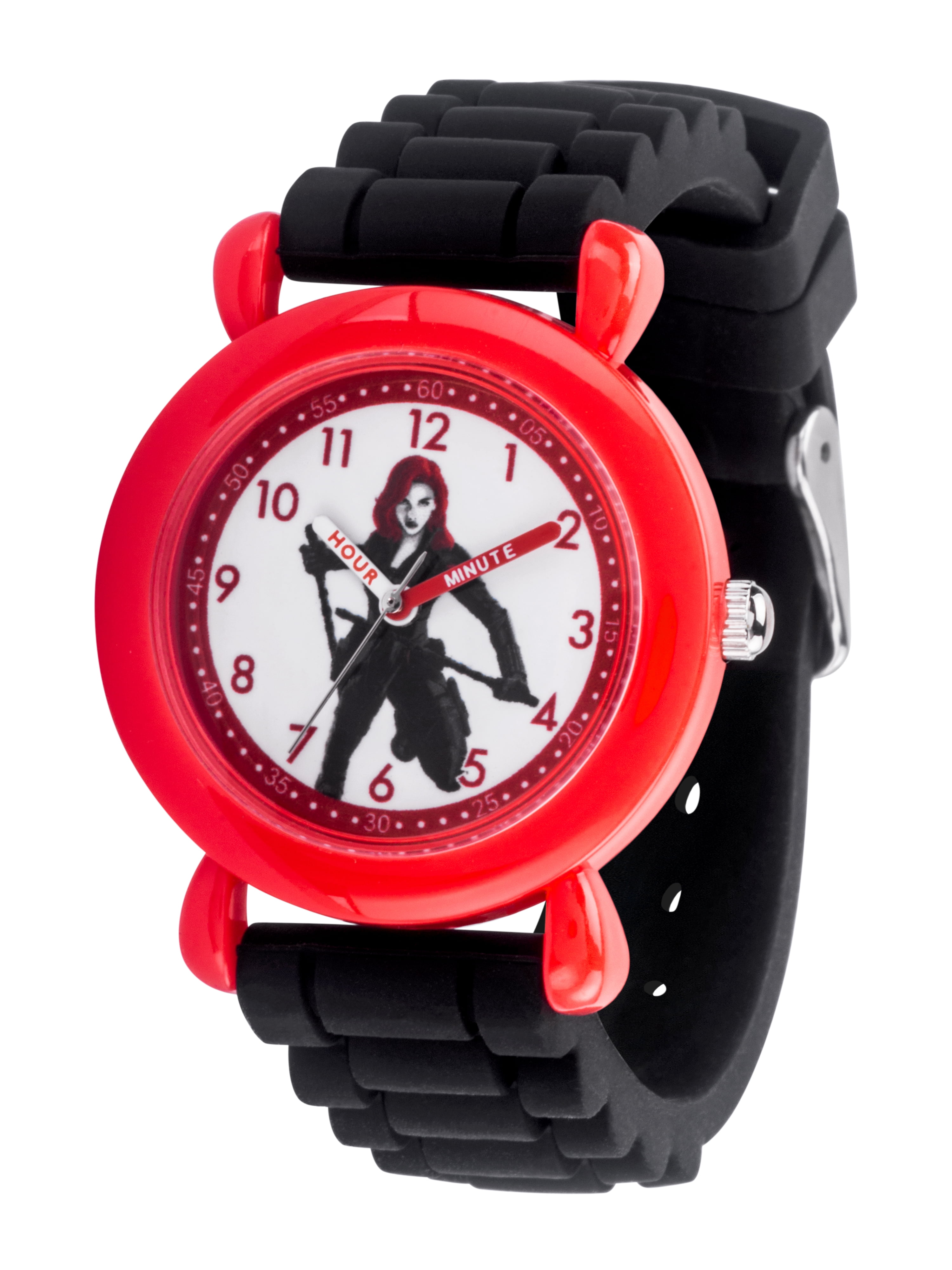 Marvel Black Widow Girls' Red Plastic Watch, 1-Pack