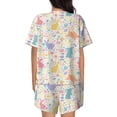 thumbnail image 3 of Naloa Flower Color Rabbit Women's Short-Sleeved Pajama Set, Loungewear, Summer pajamas, Breathable Cozy - 4X-Large, 3 of 9