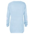 thumbnail image 3 of Valentines Sweaters for Women Solid Color Crewneck Knit Sweater Heart Elbow Patches Long Sleeve Soft Pullover Jumper Top Fall Winter Sky Blue XXL, 3 of 8