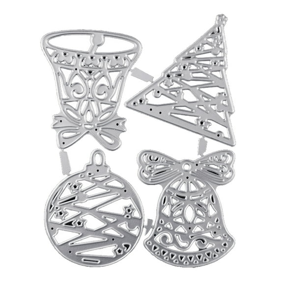 Cute Cartoon Bells Tree Metal Cutting Die Christmas Cards Making Embossing Stencil Handmade Paper Crafts Making Supplies