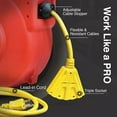 thumbnail image 2 of ReelWorks - CR605131S3A Extension Cord Reel Retractable 12AWG x 40 Foot 3C/SJT Cable Triple Tap Connector Power Rating 15A 125VAC 1875W, 2 of 5