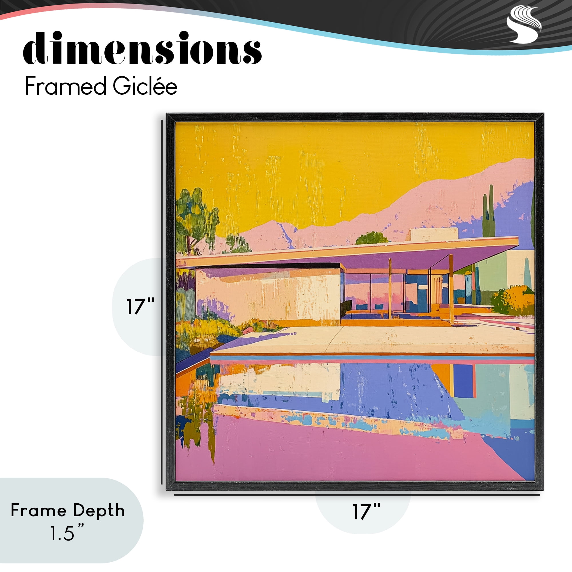 Stupell Industries Vivid Case Study House Black Framed Giclee Art, design by Walker Noble