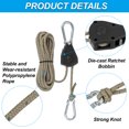 thumbnail image 5 of Uxcell Adjustable Rope Hanger, Ratchet Grow Light Hangers Reflective Reinforced Internal Gear Ratchet Black 1/8" x 13, 5 of 6