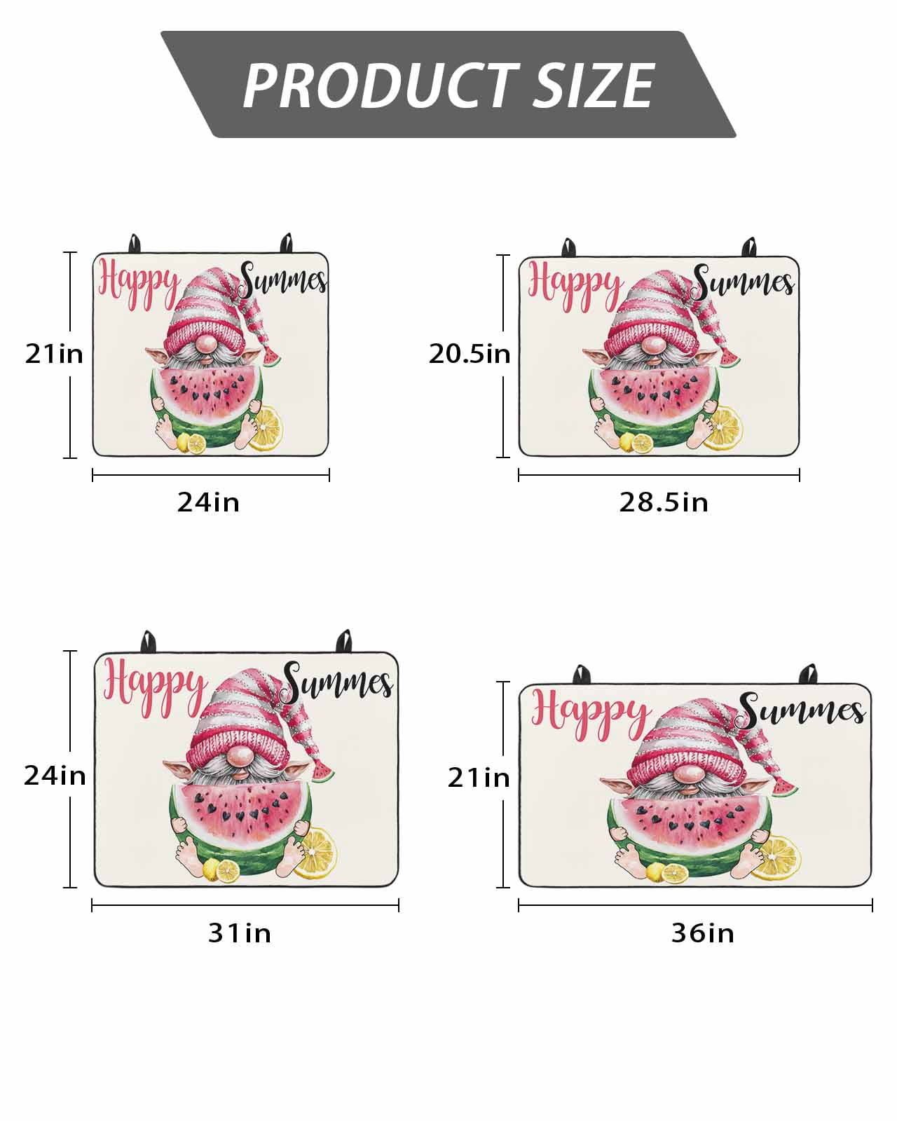 Stove Top Covers for Electric Stove 28.5x20.5 Inches, Cute Gnomes Heat Insulation Fireproof Glass Cooktop Protector, Red Watermelon Summer Country Rustic Retro Countertop Stovetop Cover for Kitchen