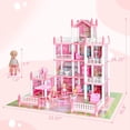 thumbnail image 2 of Zepkd Doll House Set for Girls Dollhouse DIY Playset Pretend-Play Princess Playhouse Kit 4-Story with 11 Rooms 4 Dolls 2 Lights String, 2 of 10