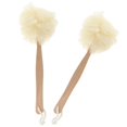 thumbnail image 1 of 2 Pack Long Handle Brush Puff Exfoliator White, 1 of 5