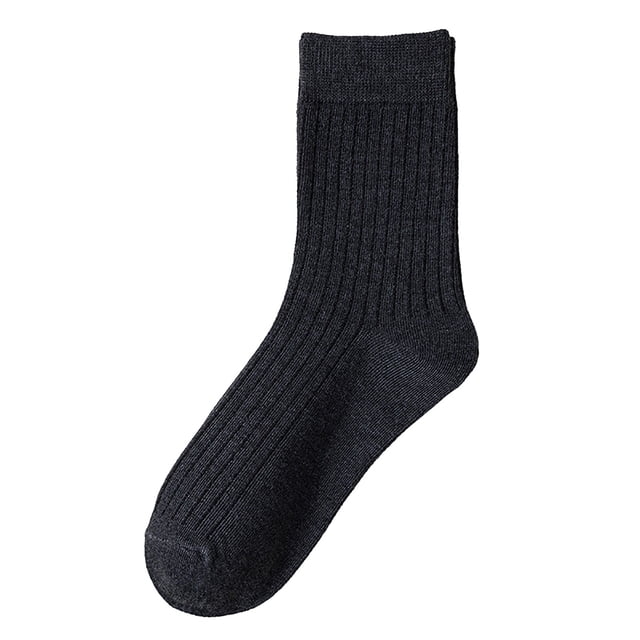 Solid Color Vertical Strip Socks Mid Tube Socks Classic Casual Comfort Cotton Socks