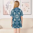 thumbnail image 4 of Silky Satin Kids' Pajama Set Breathable & Smooth Unisex Button-Down Pajamas Abstract Turtle Pattern, 4 of 8