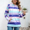 thumbnail image 2 of Sudadera Manga Larga, Sudadera Con Capucha Para Mujer Bolsillos Grandes Forro Polar Cómodo Rayas Coloridas Con Capucha Cordón Para Ir De Compras ANGGREK  AD1711, 2 of 6