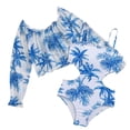 thumbnail image 3 of Shadoumai Teens Girls Swimsuit Ruched Side Bikini Sets Spaghetti Strap Tankini Set Two Pieces Girls Bathing Suits Size 14-16 Contrast Trim Swimwear with Cover Up Skirt, 3 of 7