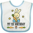 thumbnail image 3 of Inktastic 1st Birthday Boy Bunny Rabbit Boys Baby Bib, 3 of 4