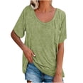 thumbnail image 3 of Mittory Womens Tunic T Shirts Short Sleeve Round Neck Soft Loose Shirts Summer Casual Tops with Pocket, 3 of 6